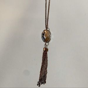 Long Gem Statement Necklace